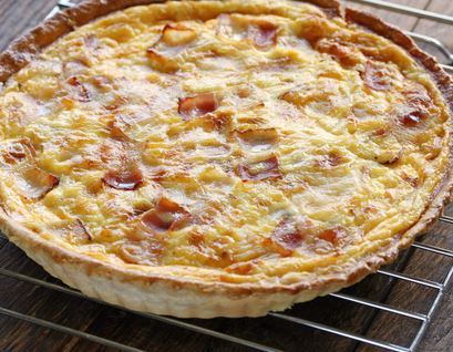 Quiche de bacon y queso terminado