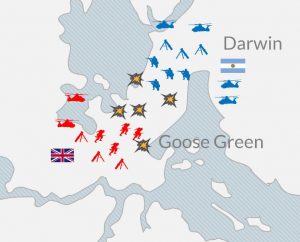 la guerra de las islas malvinas mapa