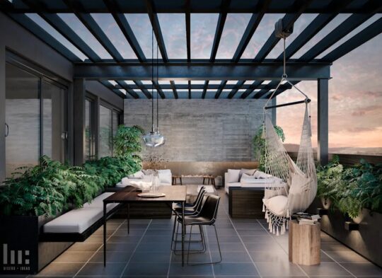 imagen de una terraza de estilo minimalista